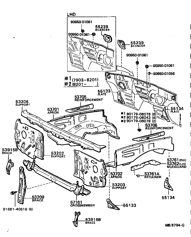 53203-95112 SUPPORT SUB-ASSY, RADIATOR, LH product image