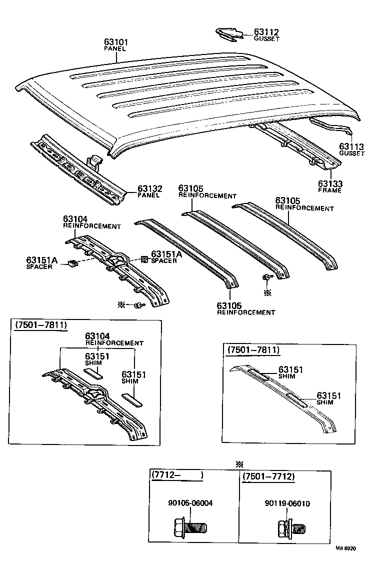 63102-91701 PANEL, WINDSHIELD HEADER, INNER product image