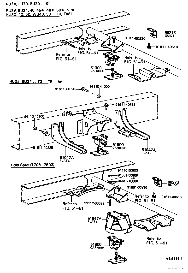 51938-96304 BRACKET, SPARE WHEEL CARRIER product image