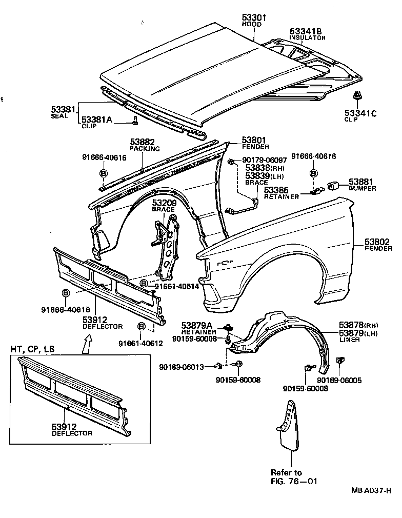 53802-13051 FENDER SUB-ASSY, FRONT LH product image