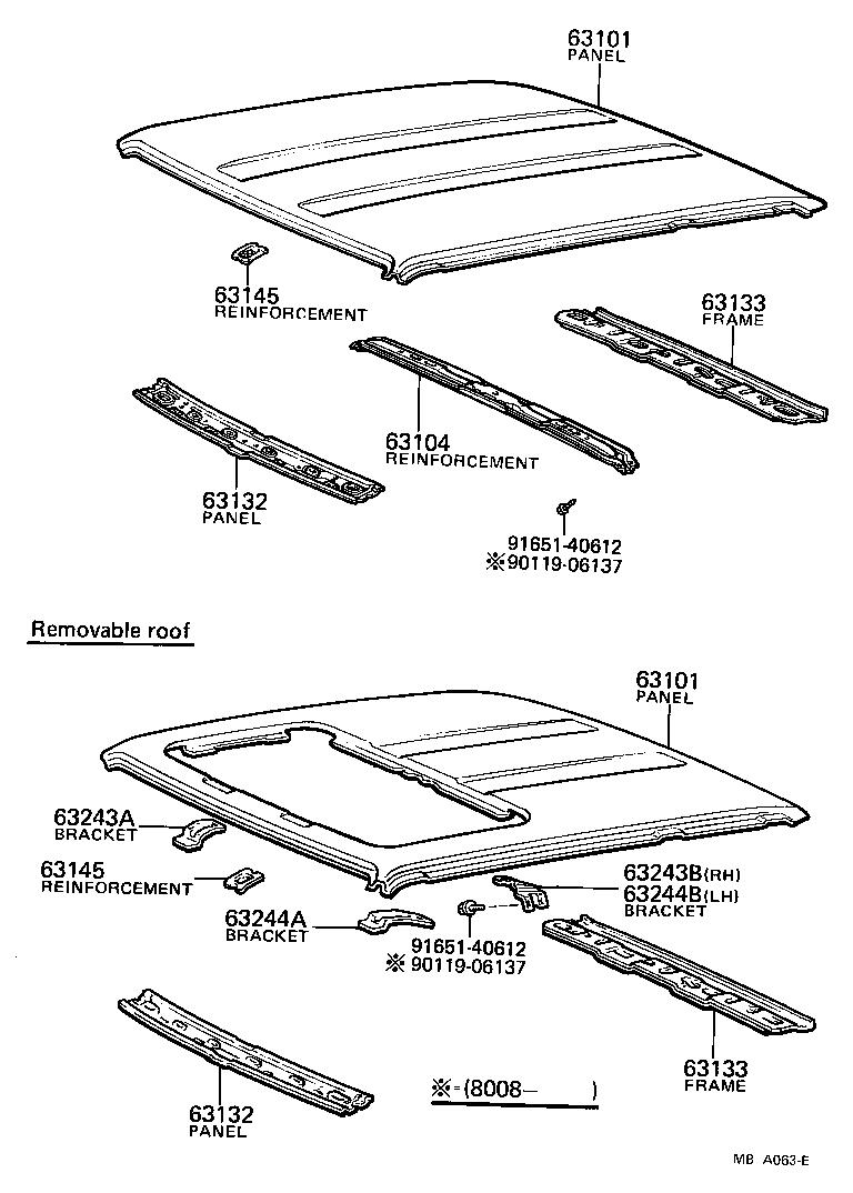 63132-12080 PANEL, WINDSHIELD HEADER, INNER product image