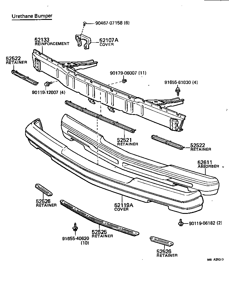 52102-19205 EXTENSION, FRONT BUMPER, RH product image