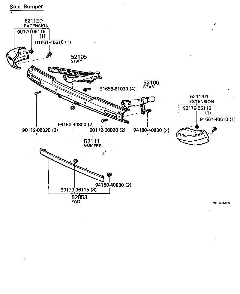 52102-19205 EXTENSION, FRONT BUMPER, RH product image
