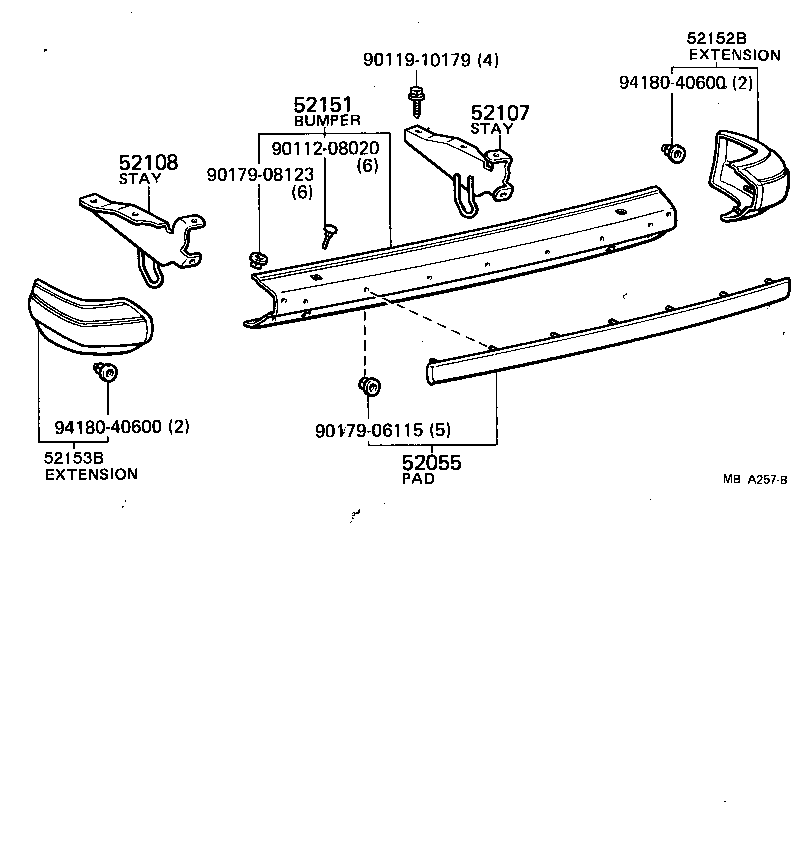 52159-14030 COVER, REAR BUMPER product image