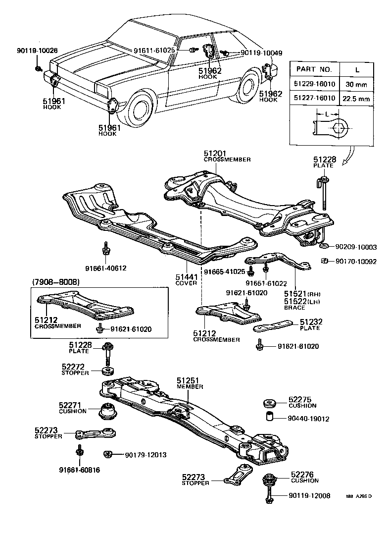 51206-16030 MEMBER SUB-ASSY, REAR SUSPENSION product image