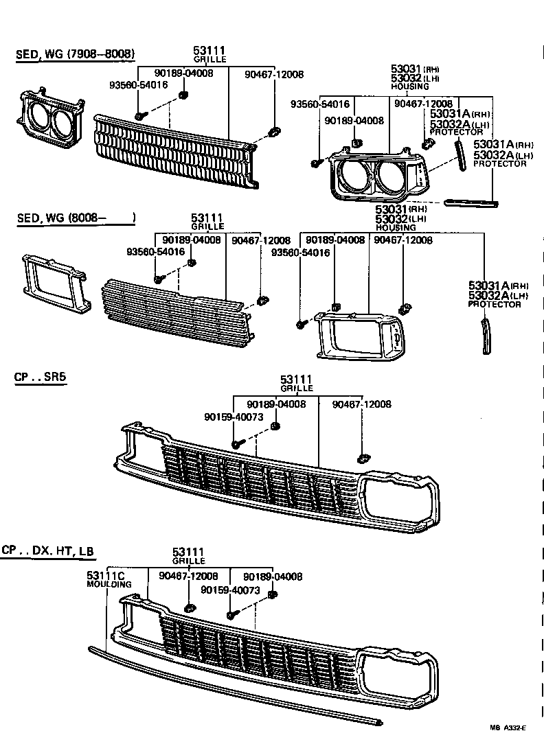 53111-12480 GRILLE, RADIATOR product image