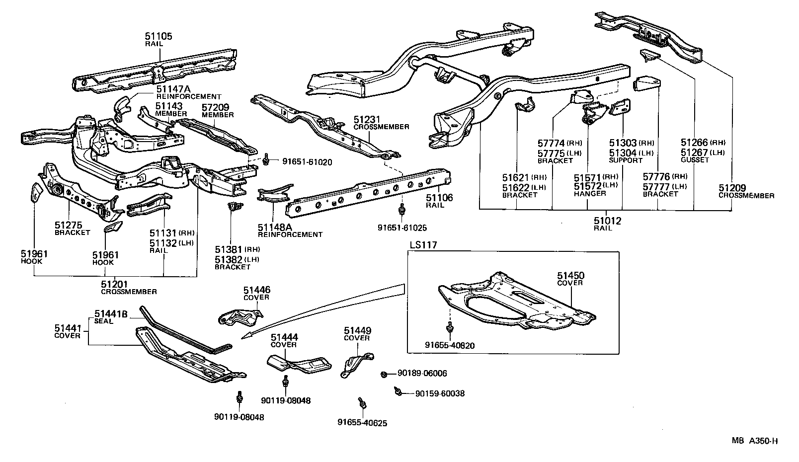 51022-30030 MEMBER SUB-ASSY, ENGINE REAR SUPPORT product image
