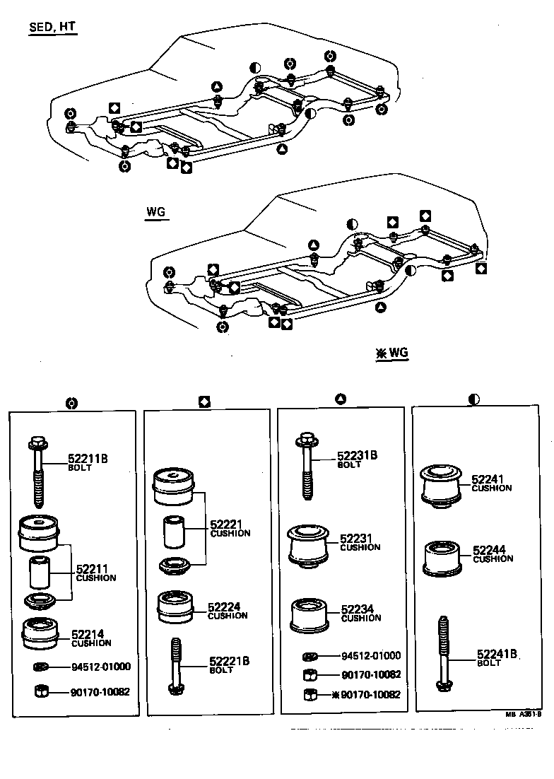 52202-91501 CUSHION, BODY MOUNT, NO.5 UPPER product image