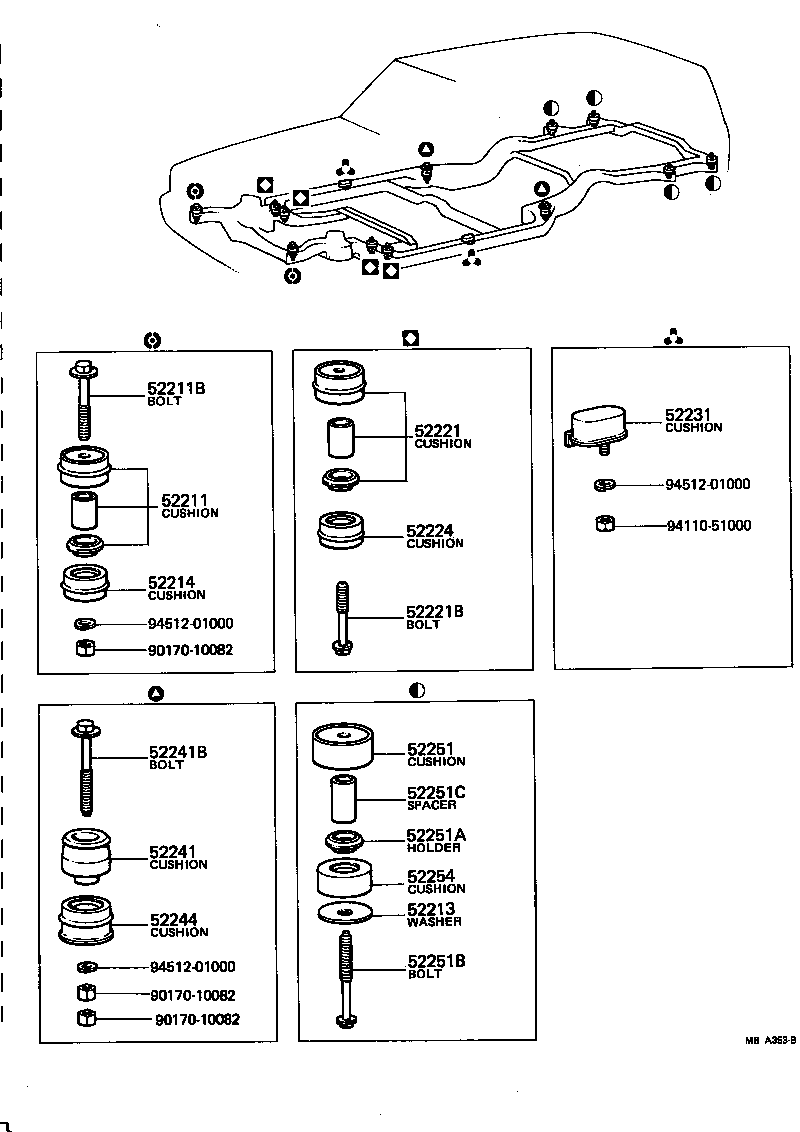 52202-91501 CUSHION, BODY MOUNT, NO.5 UPPER product image