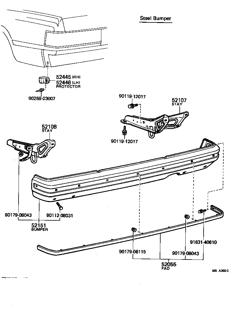 52159-30050-07 COVER, REAR BUMPER product image