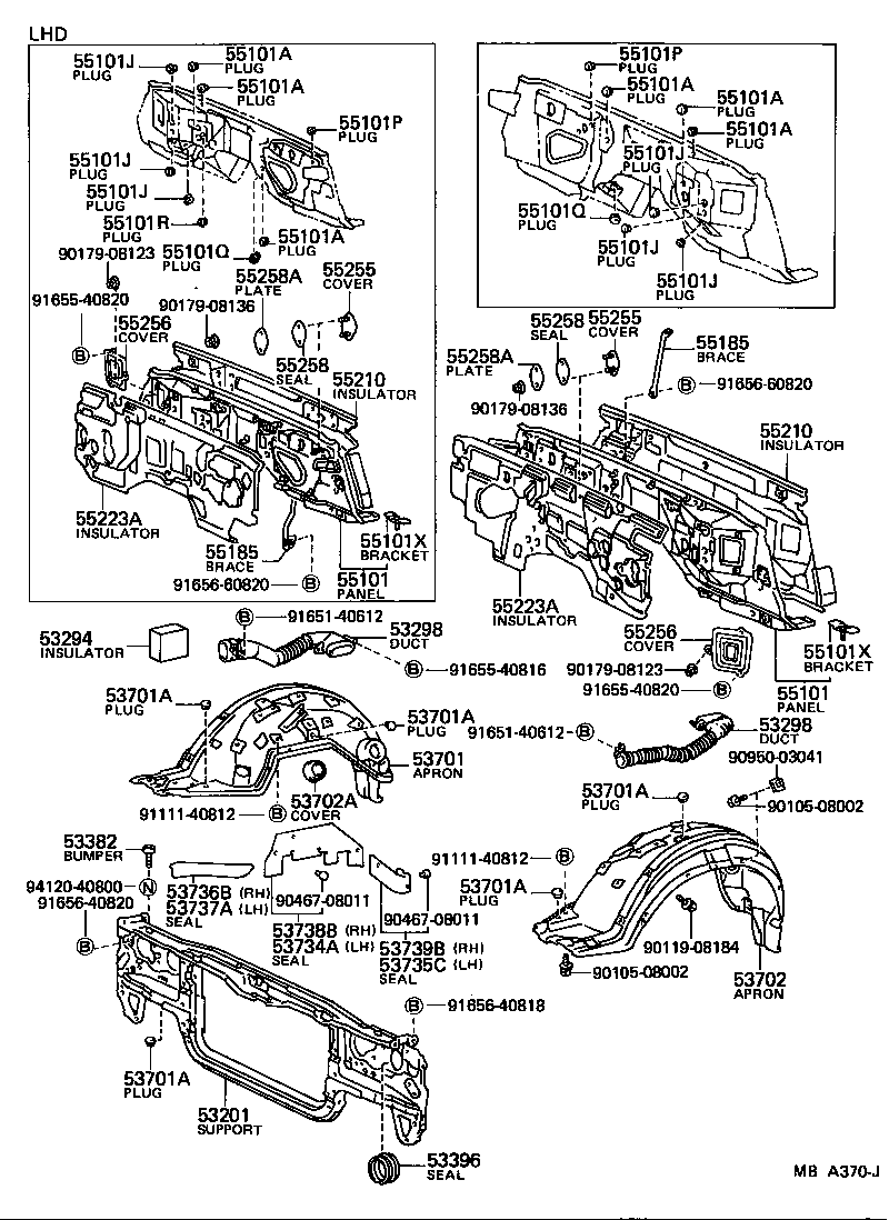53201-30171 SUPPORT SUB-ASSY, RADIATOR product image
