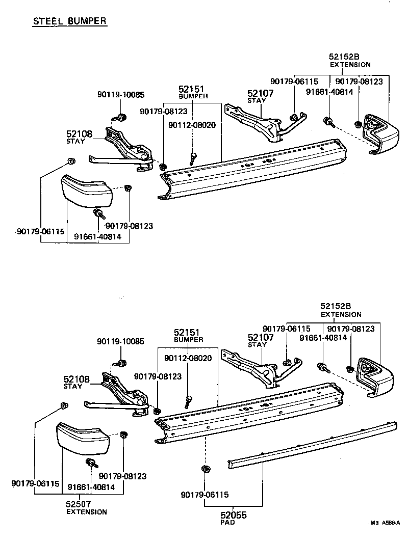 52159-14051 COVER, REAR BUMPER product image