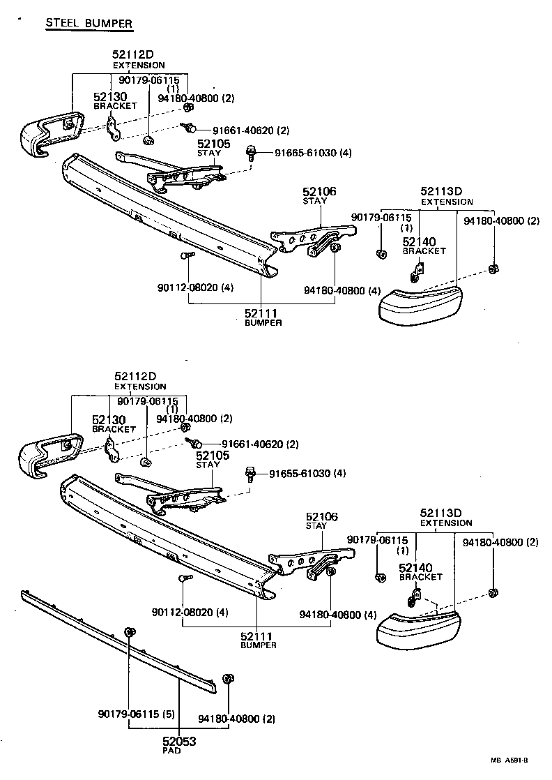 52102-19195 EXTENSION, FRONT BUMPER, RH product image