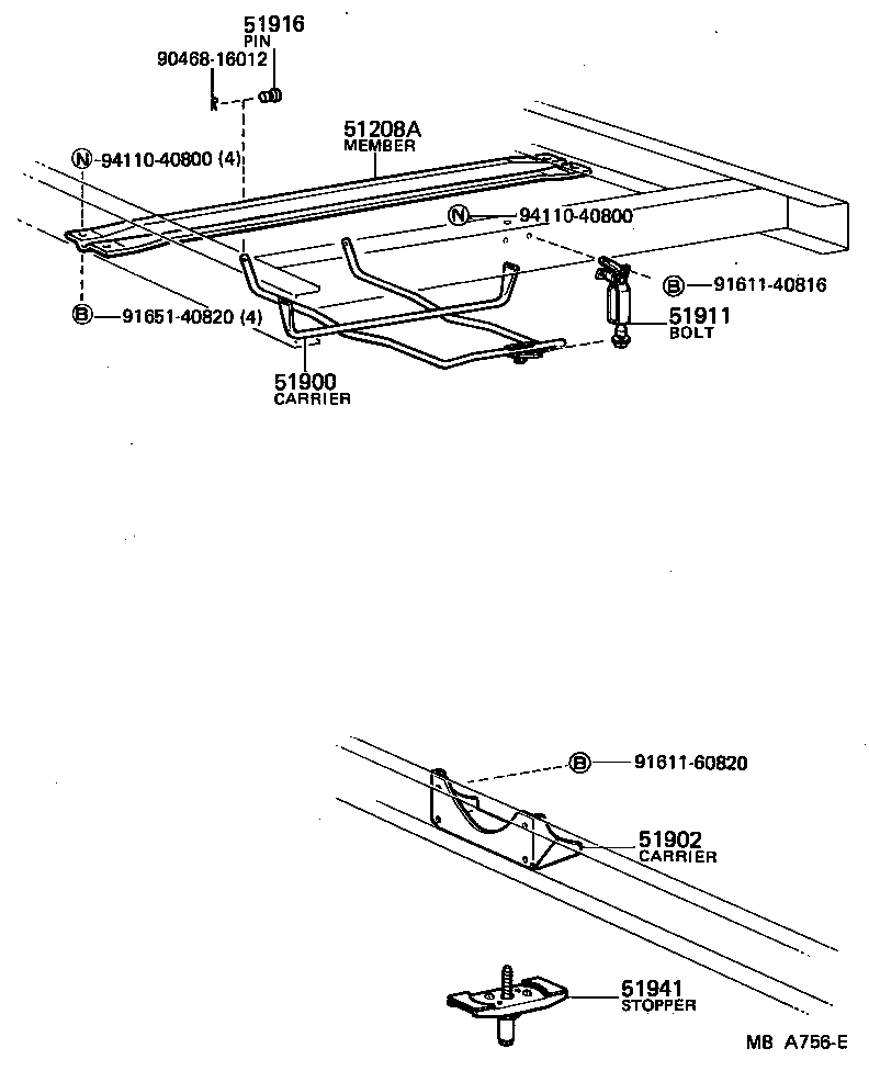 51938-27021 LOCK, SPARE WHEEL CARRIER product image