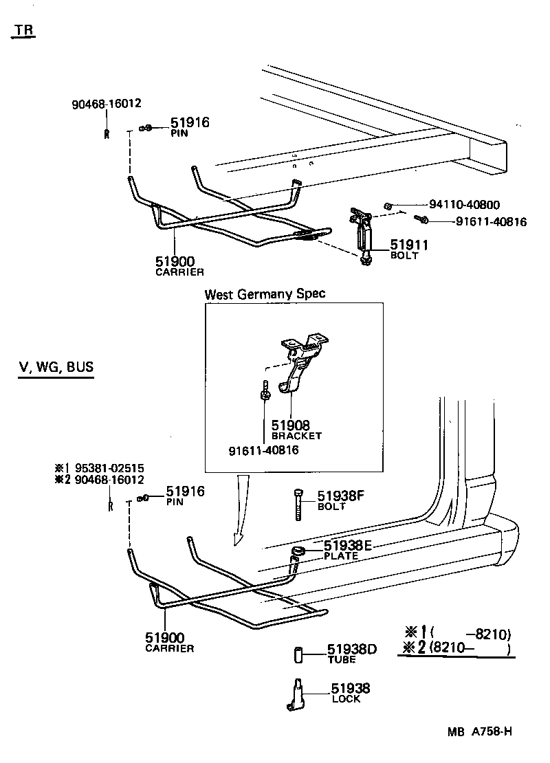51916-27020 PIN, SPARE TIRE CARRIER product image