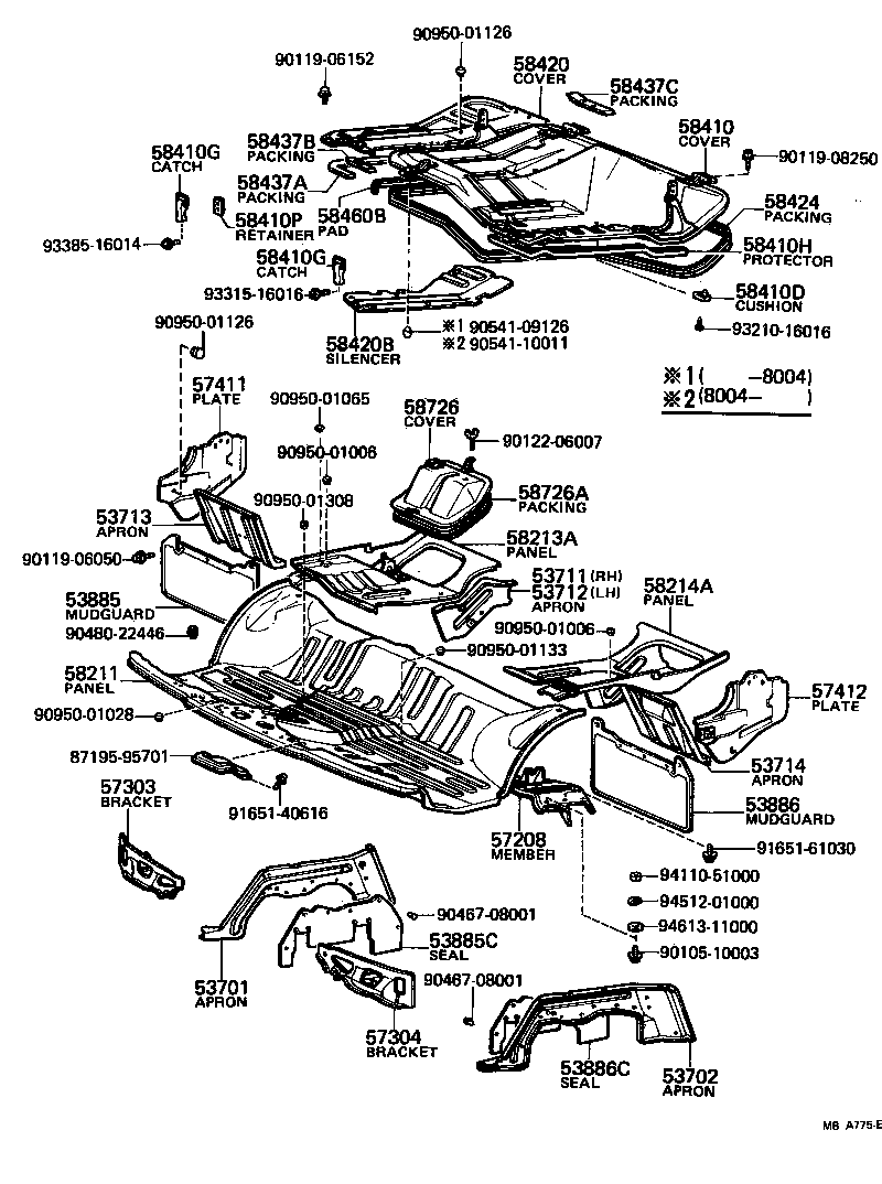 57032-95705 MEMBER SUB-ASSY, FRONT SIDE, LH product image