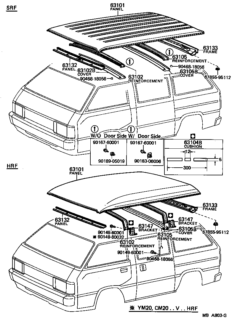 63108-95701 BRACKET, ROOF PANEL REINFORCEMENT product image