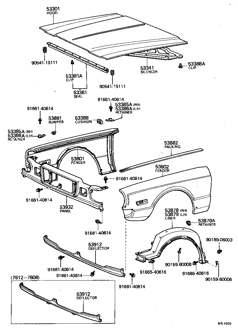 53381-22040 SEAL, HOOD TO RADIATOR SUPPORT product image