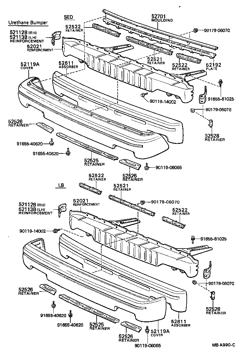 52102-19225 EXTENSION, FRONT BUMPER, RH product image