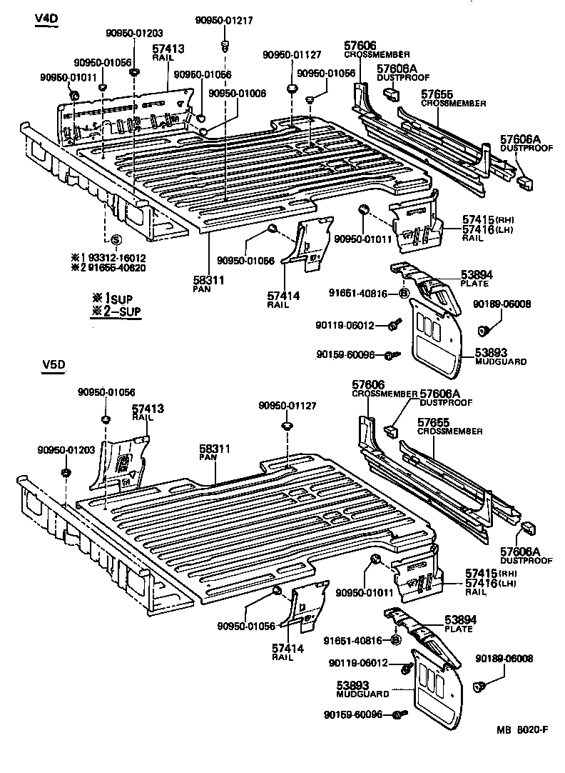 57045-95701 RAIL, FLOOR SIDE, REAR RH product image
