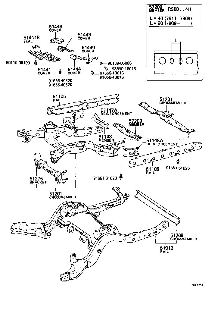 51011-30130 CROSSMEMBER SUB-ASSY, FRONT SUSPENSION product image