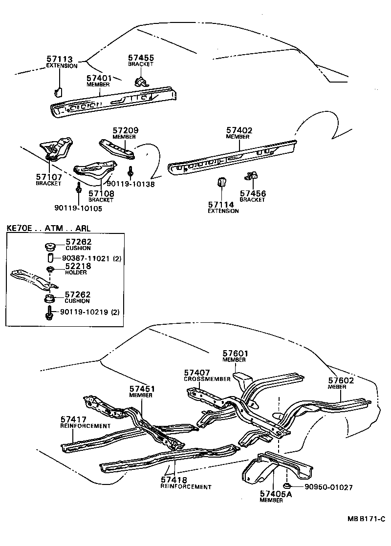 57114-12040 EXTENSION, FRONT SIDE MEMBER, LH product image