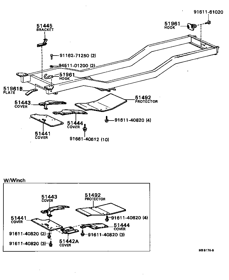 51442-87611 COVER, ENGINE UNDER, REAR LH product image