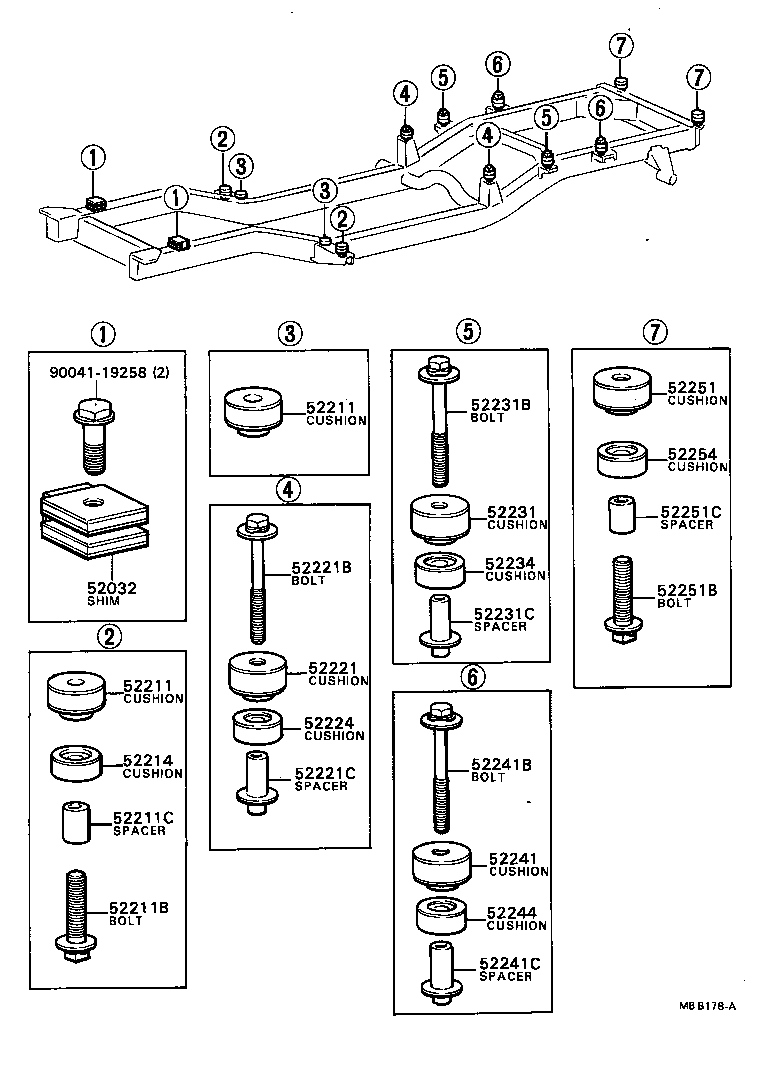 66403-87601 SHIM SUB-ASSY, COWL BODY MOUNTING product image