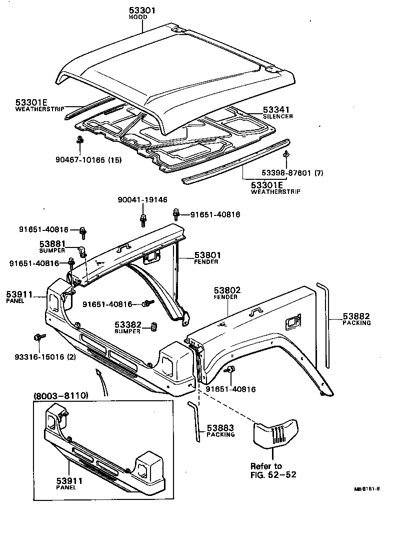 53802-87606 FENDER SUB-ASSY, FRONT LH product image