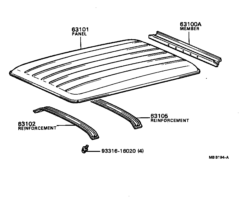 63121-87601 PACKING, FRONT ROOF PANEL product image