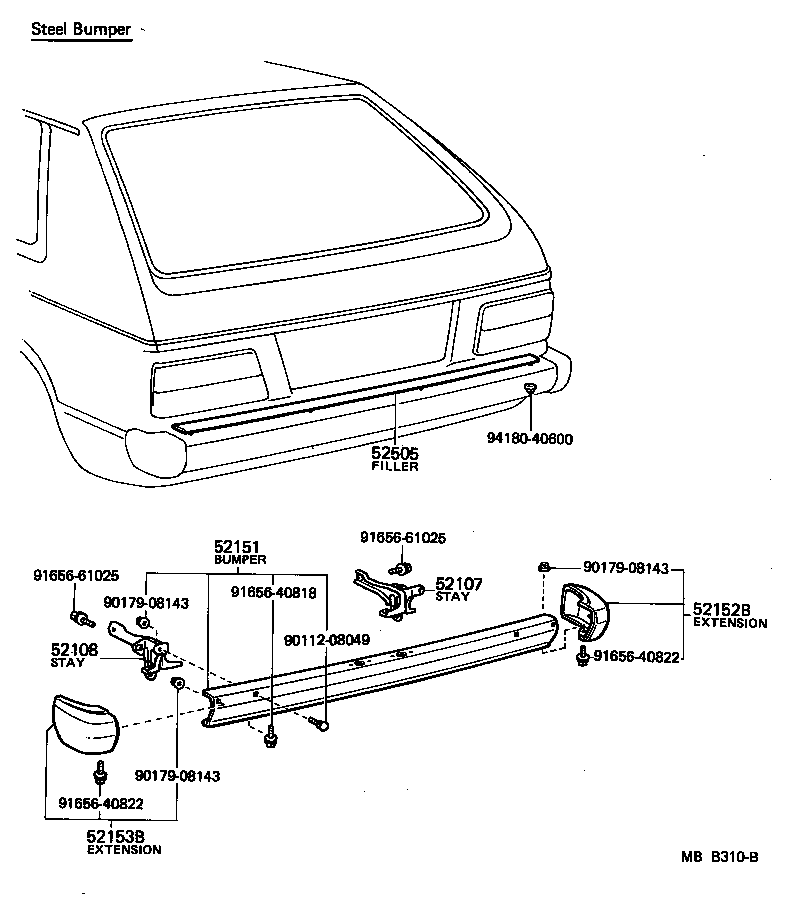 52016-10020 STAY SUB-ASSY, REAR BUMPER, LH product image