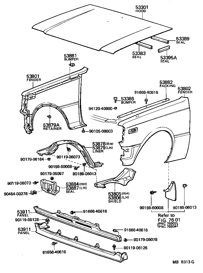 53801-10291 FENDER SUB-ASSY, FRONT RH product image