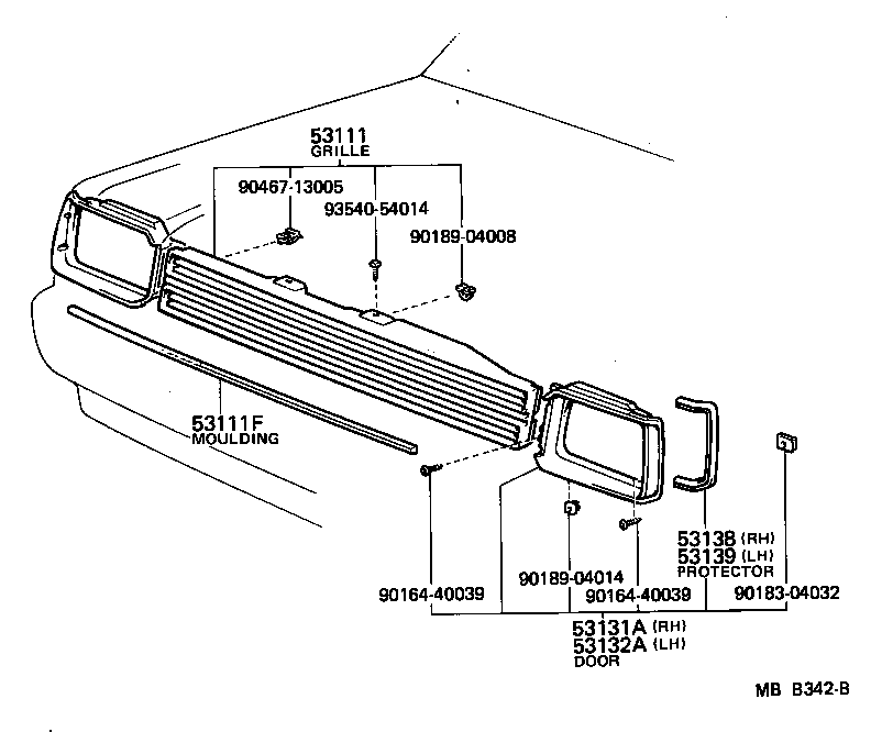 53131-19476 DOOR, HEADLAMP, RH product image