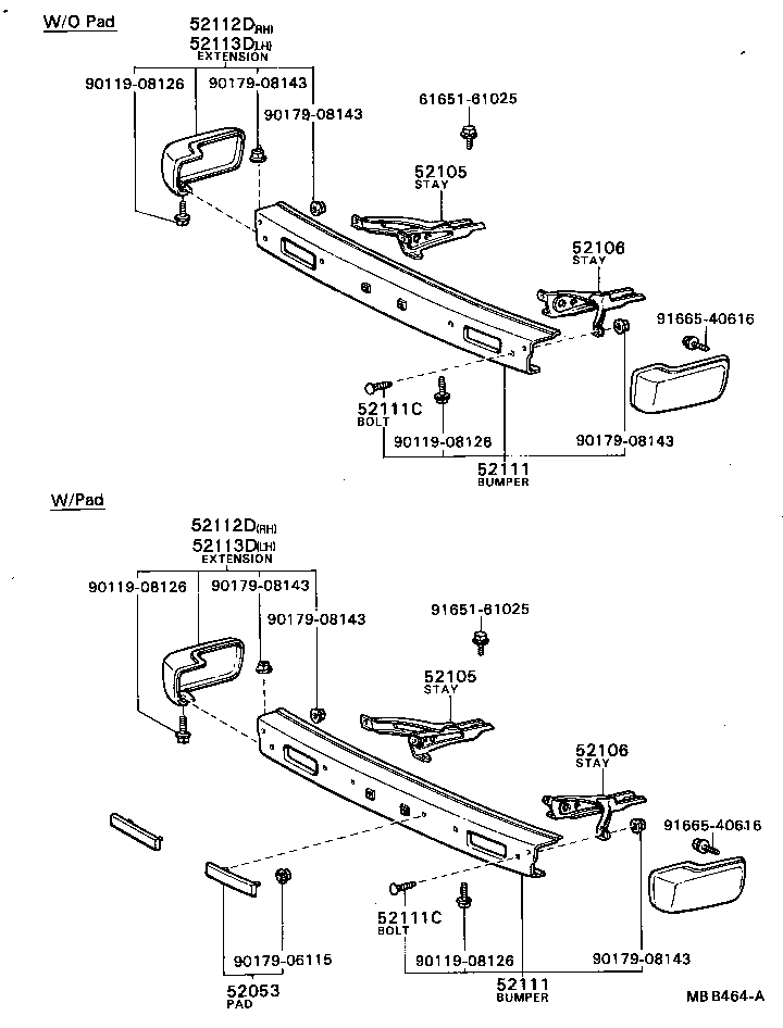 52102-19215 EXTENSION, FRONT BUMPER, RH product image