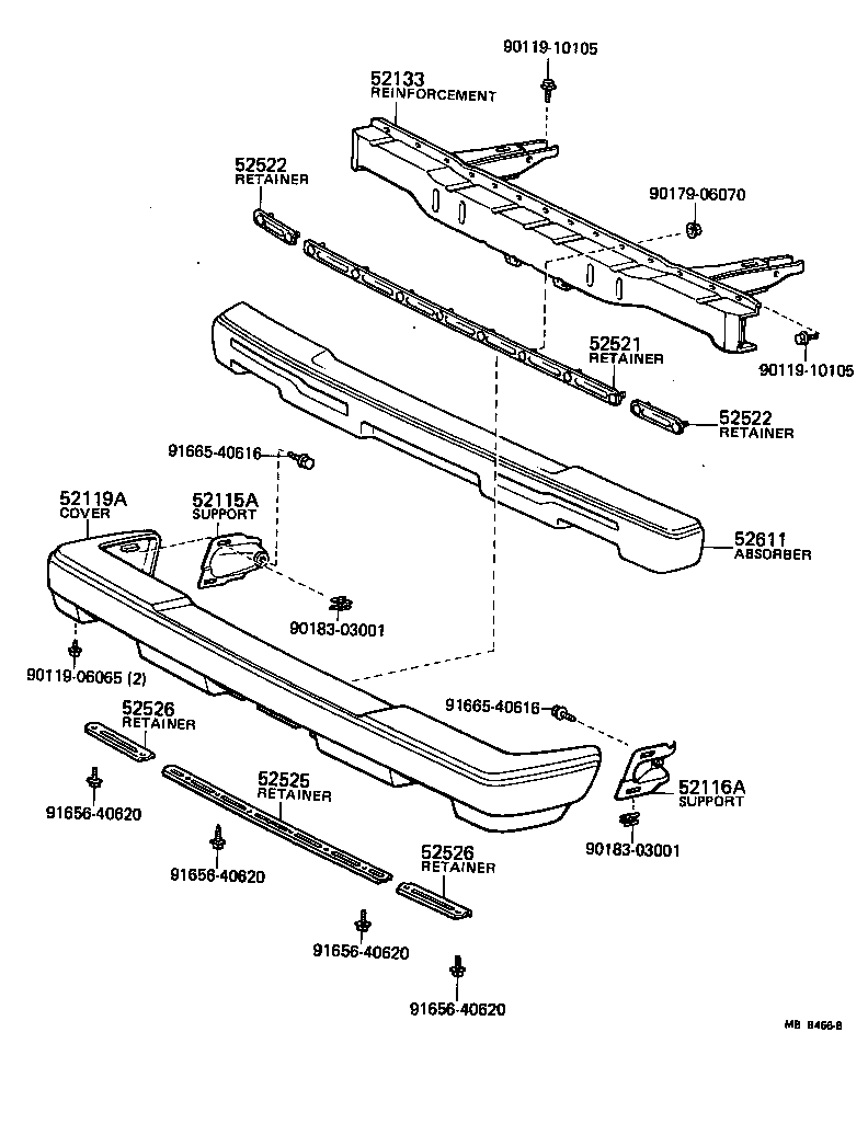 52116-16040 SUPPORT, FRONT BUMPER SIDE, LH product image
