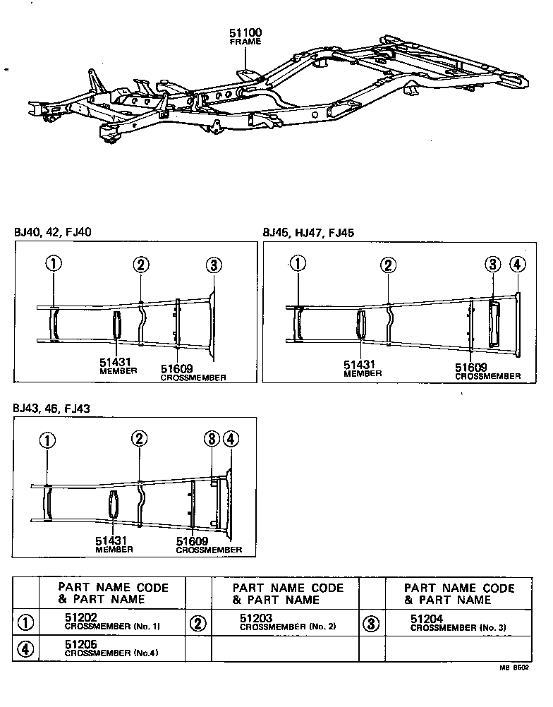 51001-60732 FRAME ASSY product image