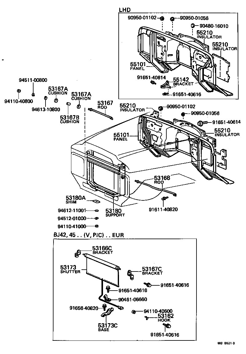 53018-60040 ROD, RADIATOR BRACE, LH product image