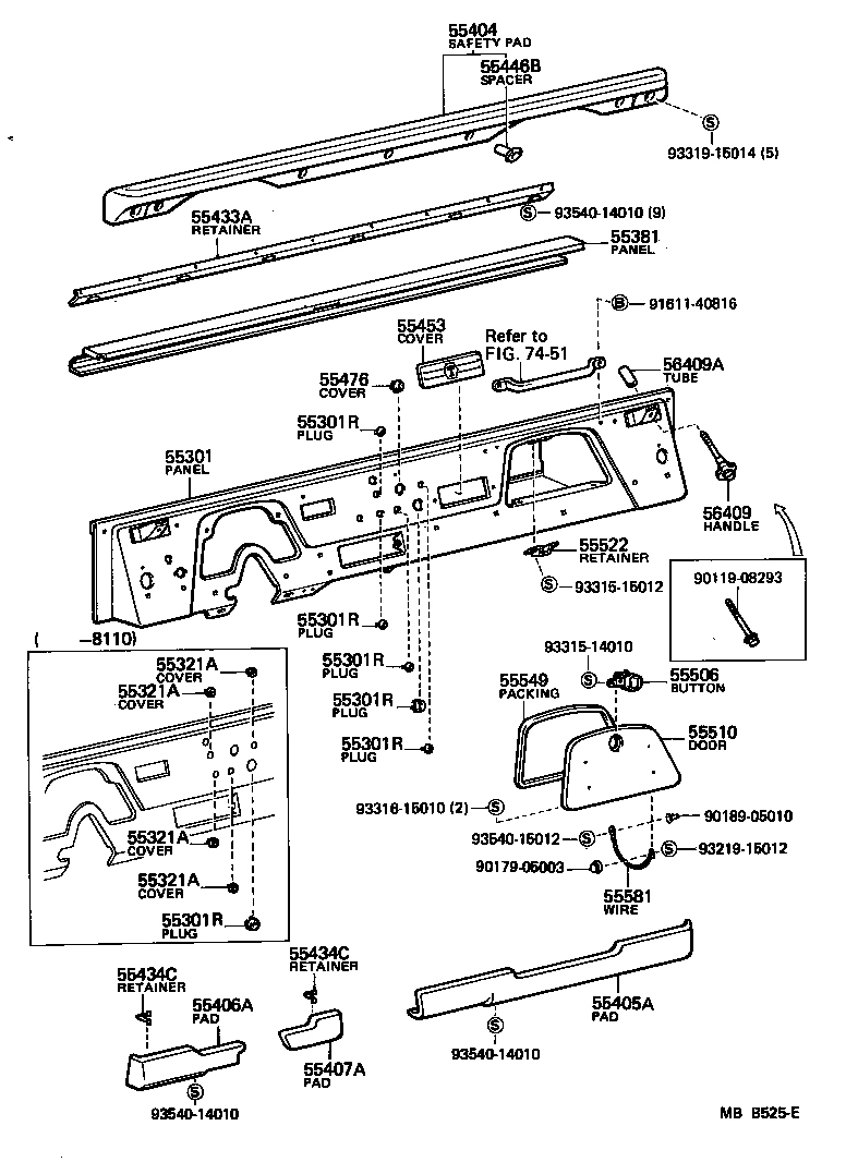 55031-90803 PANEL SUB-ASSY, INSTRUMENT product image