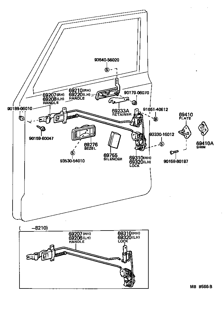 69201-60010 HANDLE ASSY, FRONT DOOR, OUTSIDE RH product image