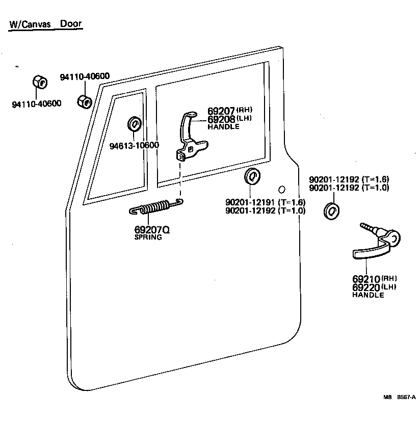 69201-60010 HANDLE ASSY, FRONT DOOR, OUTSIDE RH product image