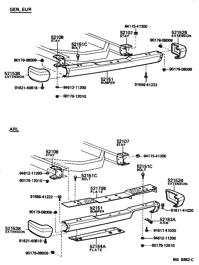 52155-60030 SUPPORT, REAR BUMPER SIDE, RH product image