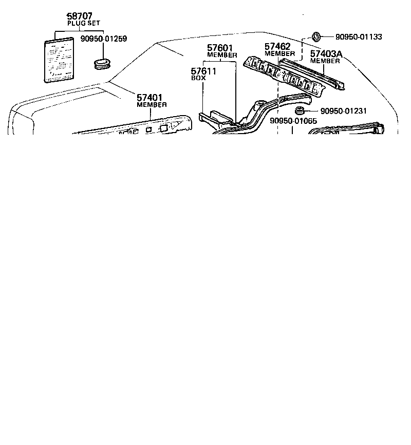57601-10040 MEMBER SUB-ASSY, REAR FLOOR SIDE, RH product image