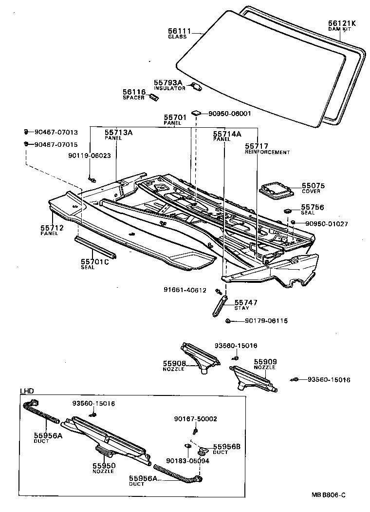 04562-30030 DAM KIT, WINDSHIELD GLASS product image