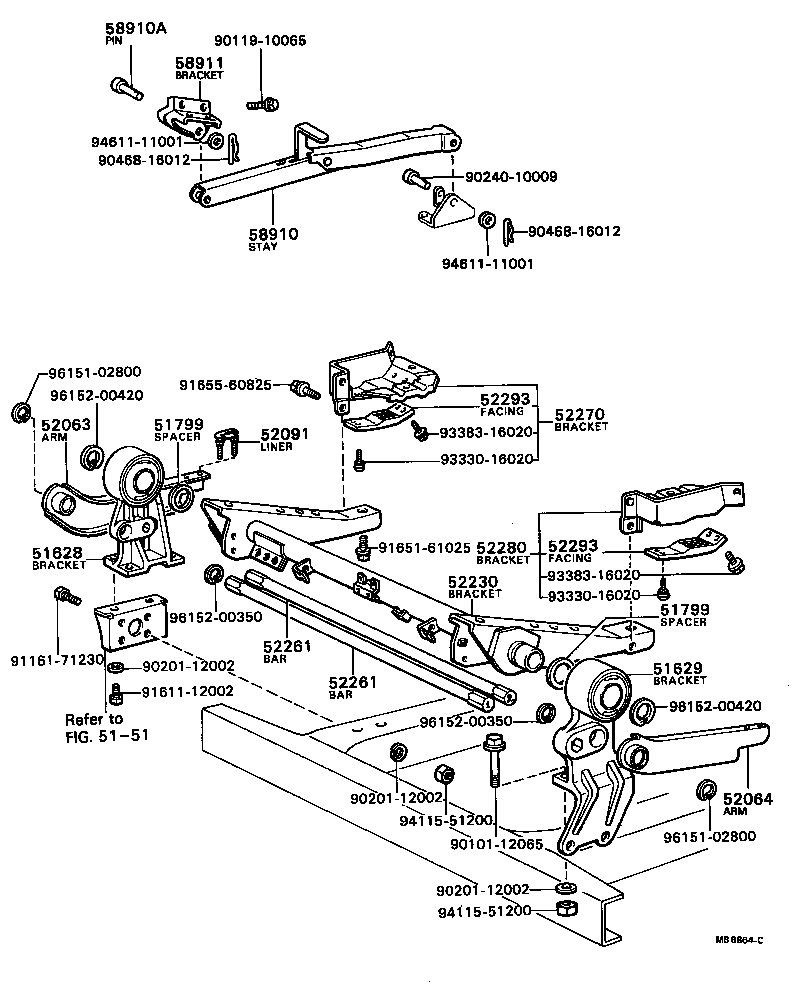 52307-36010 BRACKET, CAB MOUNTING HOOK product image