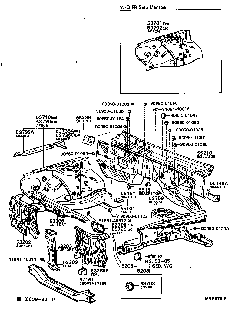 53209-95800 BRACE SUB-ASSY, HOOD LOCK product image