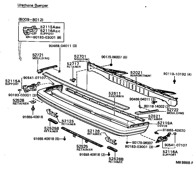 52062-22010 SUPPORT, FRONT BUMPER SIDE, LH product image