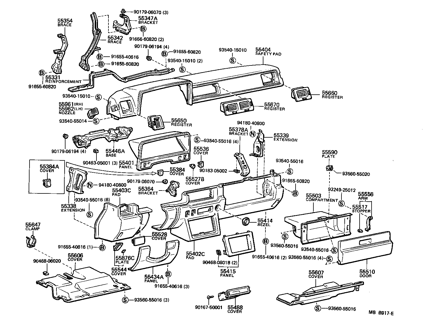 55306-22090 BRACE, INSTRUMENT PANEL, NO.2 product image