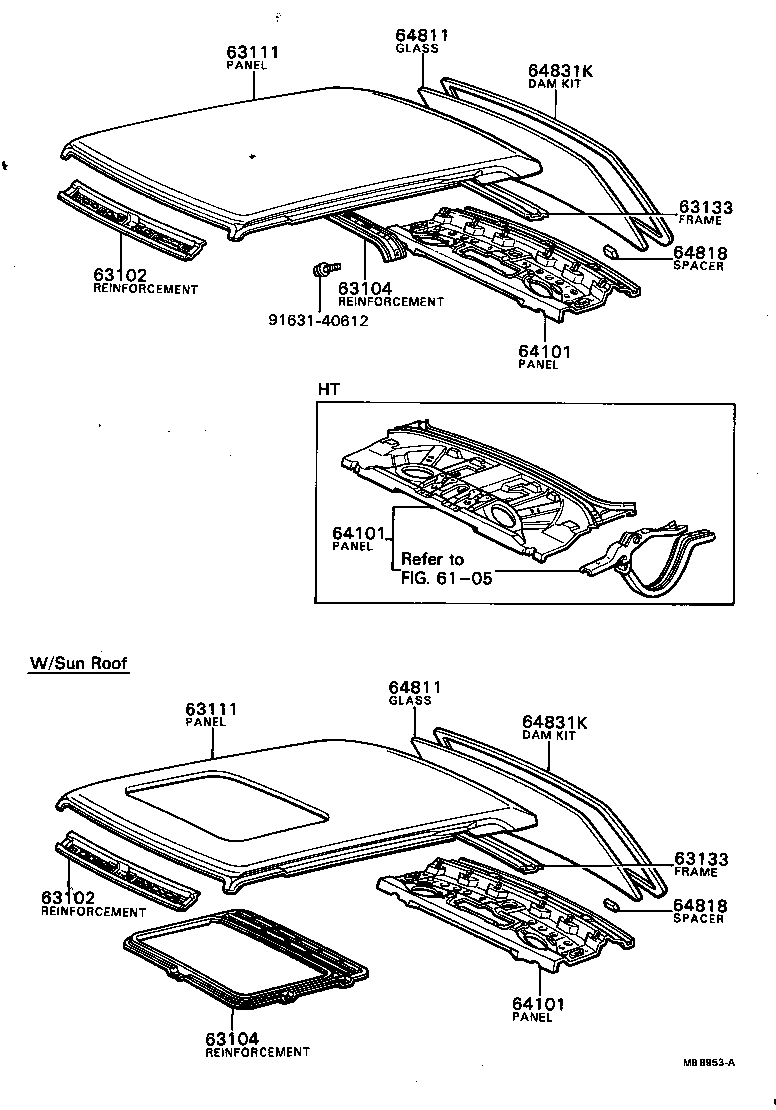 63111-95801 PANEL, ROOF product image