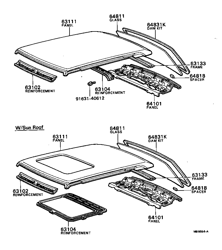 63103-22060 REINFORCEMENT SUB-ASSY, ROOF PANEL, CENTER product image