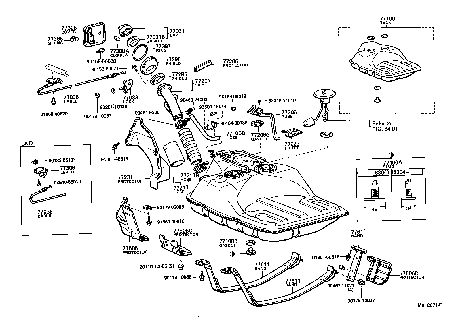 77030-22010 CABLE SUB-ASSY, FUEL LID LOCK CONTROL product image
